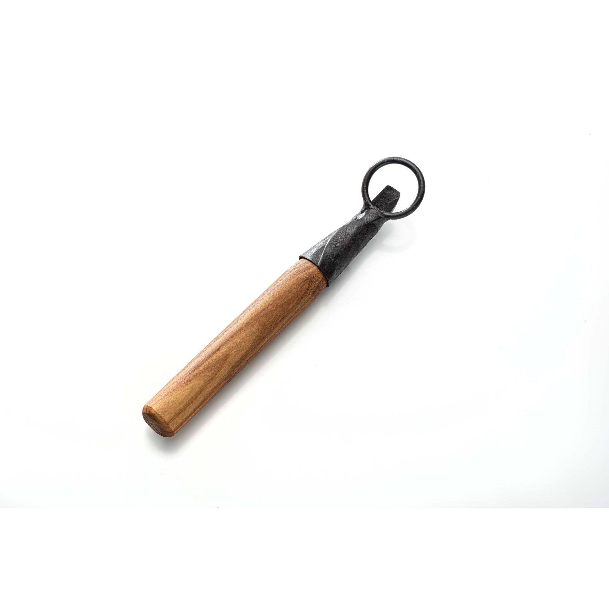 Pfannenaufnahme handgeschmiedet mit Ulmen-Holzgriff für Elita Eisenpfanne 30 cm