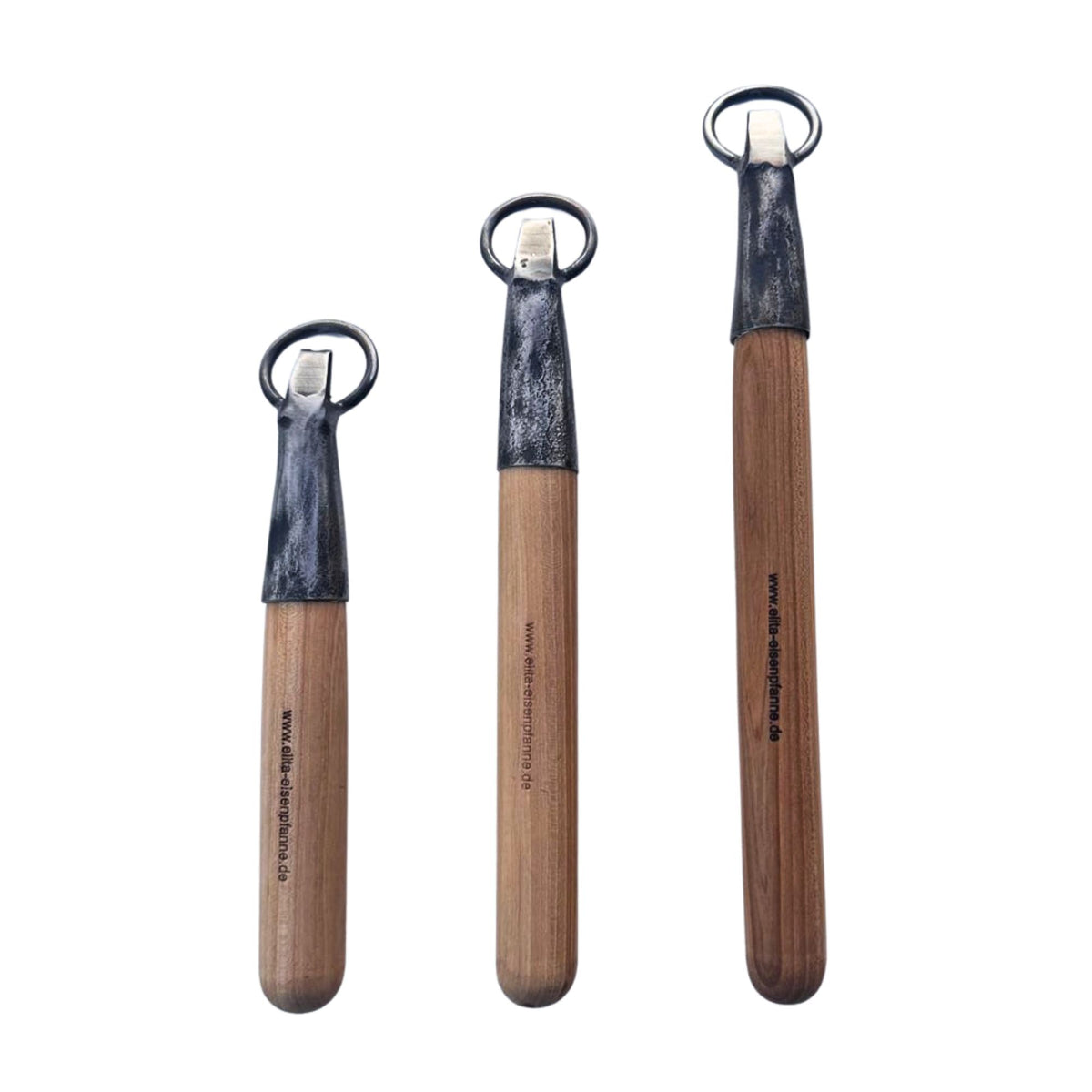 Pfannengriff handgeschmiedet aus Ulmen-Holz Länge 25 cm für Elita Eisenpfanne