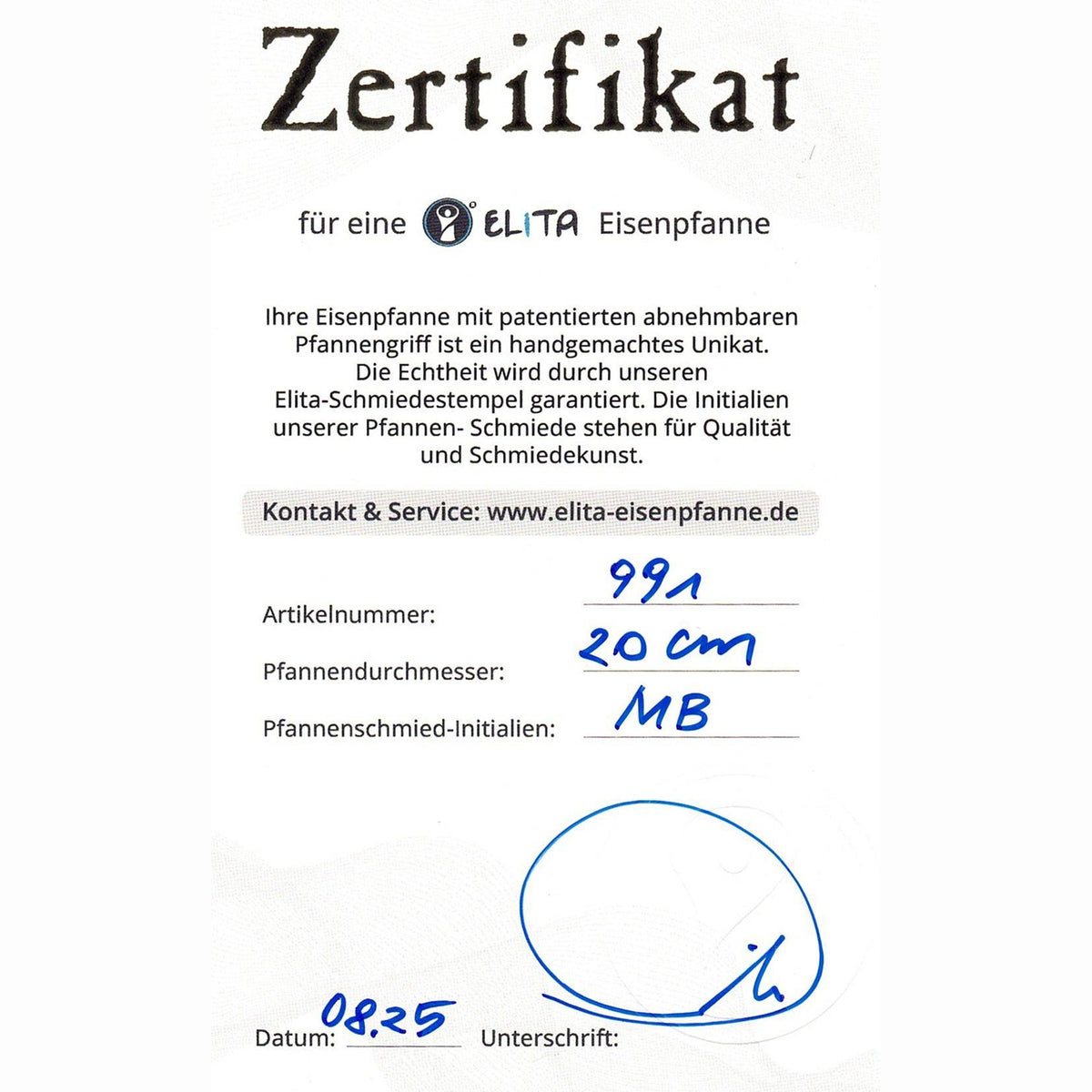 Elita Eisenpfanne handgeschmiedet Durchmesser 20 cm